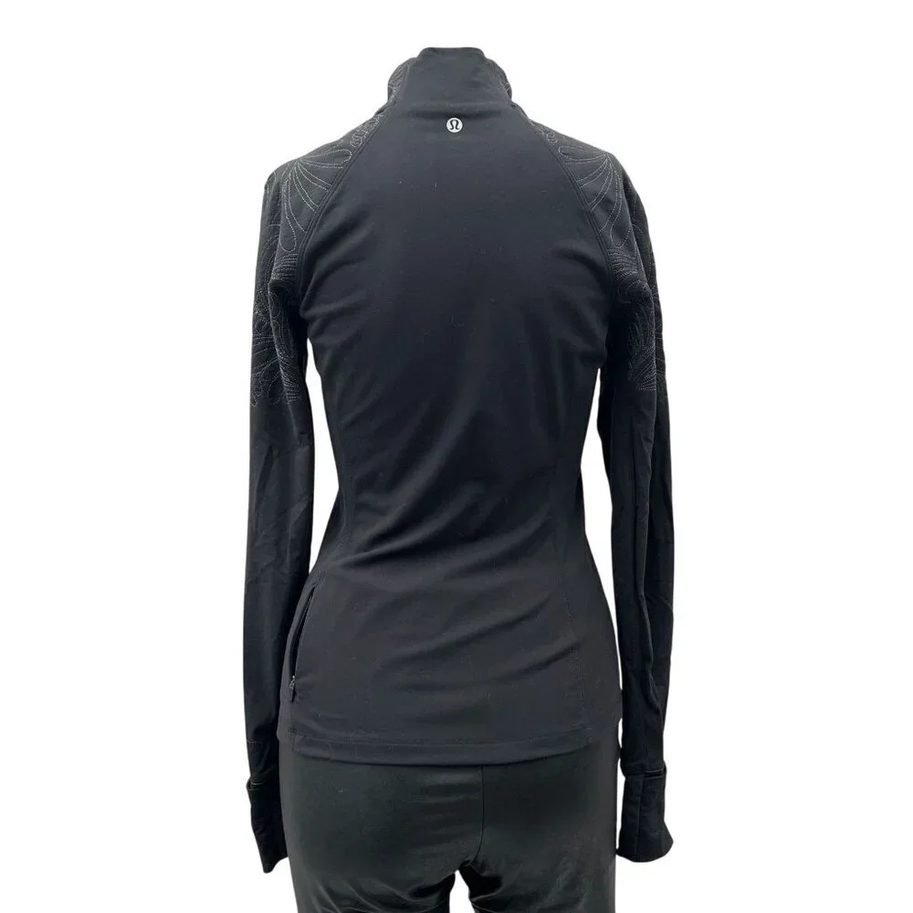 Lululemon Toasty Tech 1/2 Zip Pocket Hi-Neck Activewear Longsleeve Black Women 4